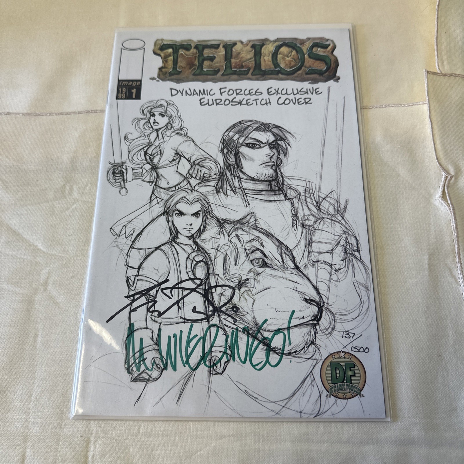 Tellos #1 Dynamic Forces Eurosketch Variant Image Comics with COA- Signed Tellos #1 Dynamic Forces Eurosketch Variant Image Comics with COA- Signed