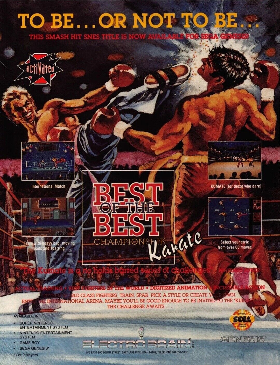 Best of the Best Championship Karate Video Game 1990 Print Advertisement 1993 🔥