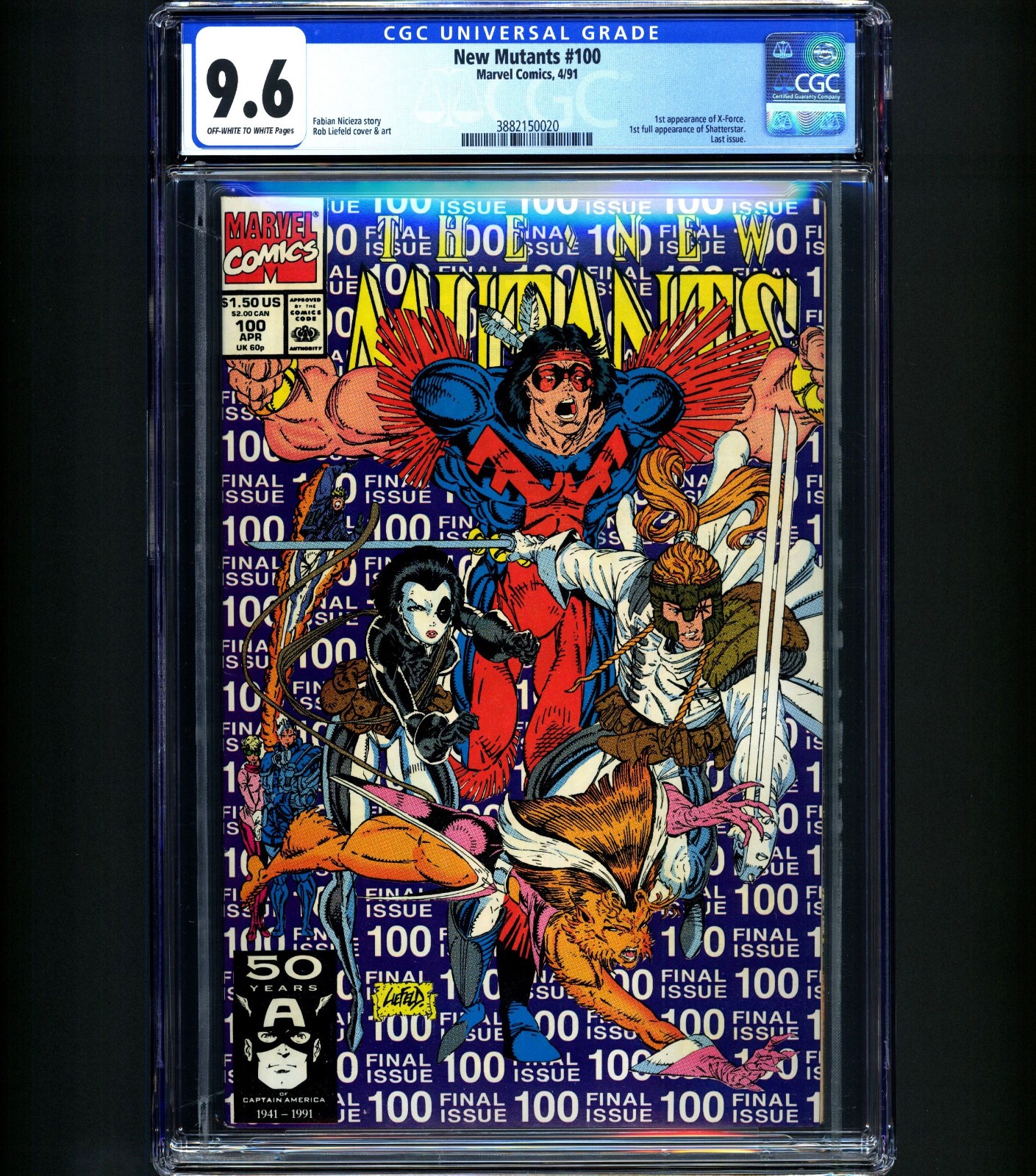 1ST X-FORCE APPEARANCE New Mutants #100 CGC 9.6 OW/W Pgs Marvel Comics 1991 NM