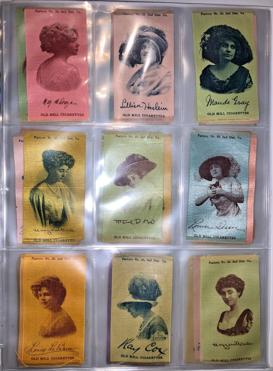 Lot of 37 Antique S72-1 Actress Silks Old Mill Cigarette Tobacco Lot of 37 Antique S72-1 Actress Silks Old Mill Cigarette Tobacco