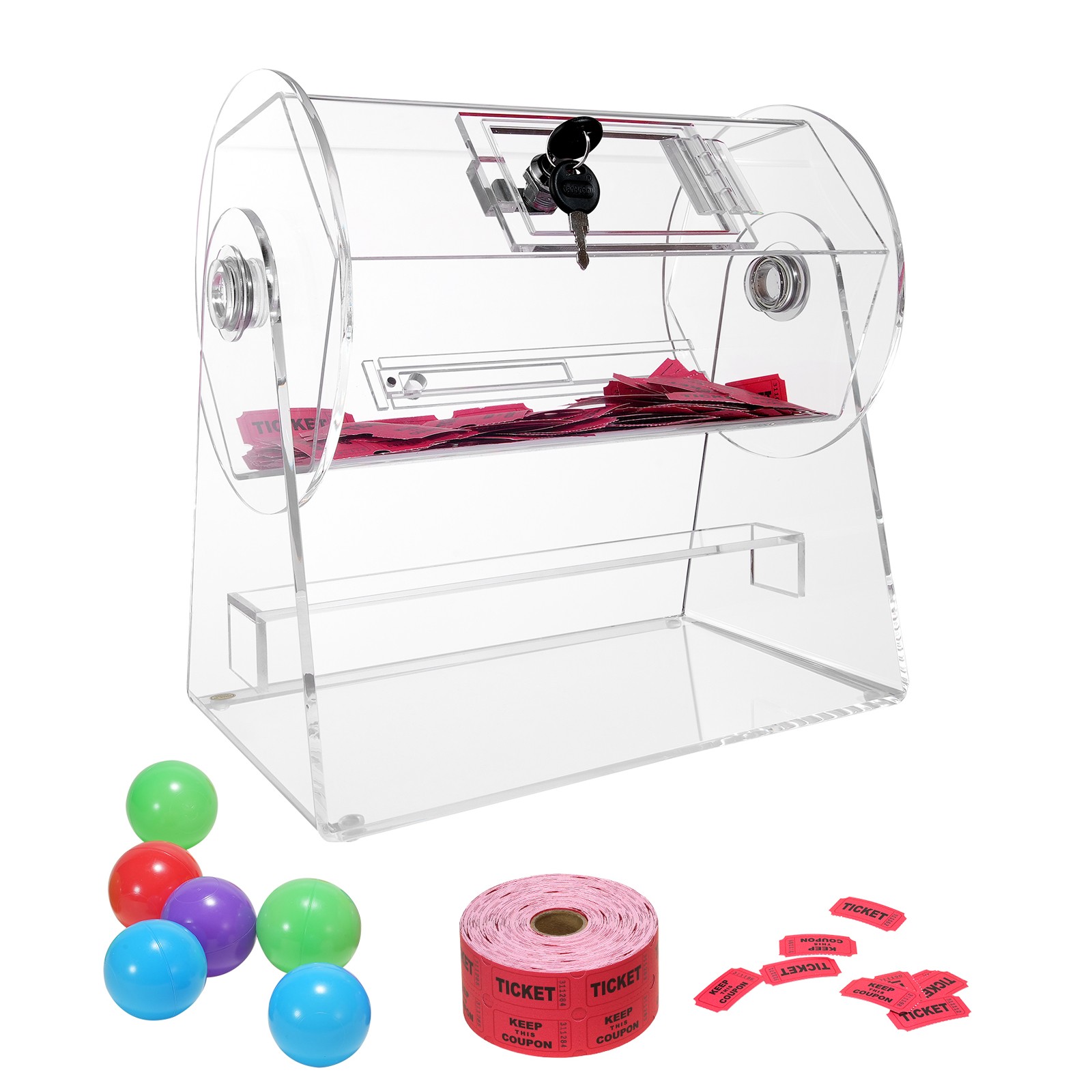 Uimoso Acrylic Raffle Drum for 2500 Tickets or 100 Bingo Balls