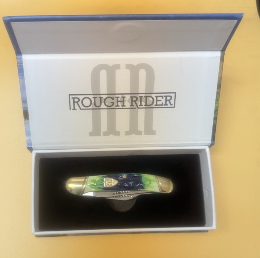 Rough Rider Bluegill Copperhead  Jigged Bone Blue/Green 2 Blade SS  RR2633