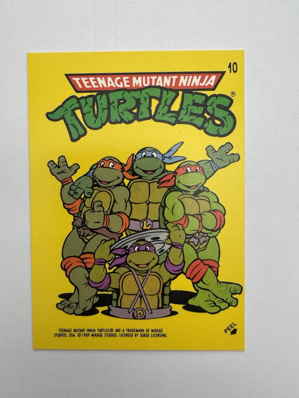 1989 Topps Teenage Mutant Ninja Turtles #10 Turtles Sticker 1989 Topps Teenage Mutant Ninja Turtles #10 Turtles Sticker