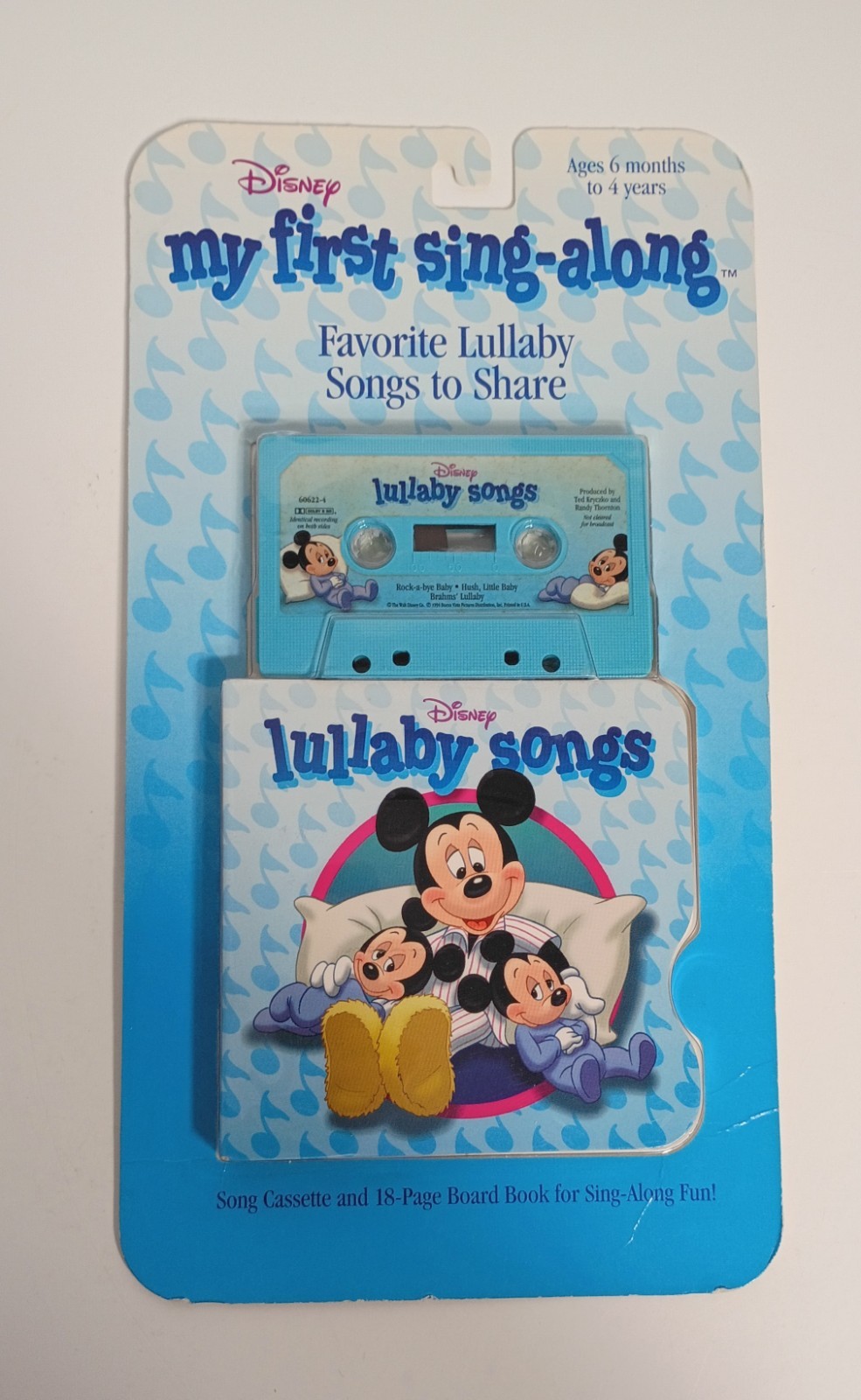 New Vintage 1994 Disney My First Sing Along Lullaby Cassette Book, Light Wear New Vintage 1994 Disney My First Sing Along Lullaby Cassette Book, Light Wear