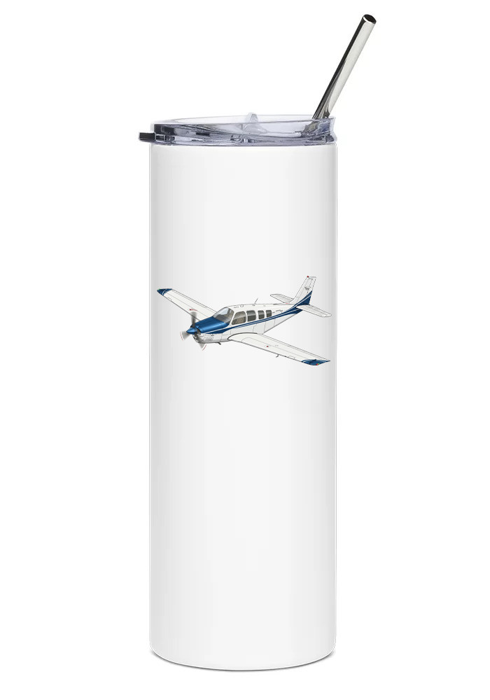 Beechcraft Bonanza G36 Stainless Steel Water Tumbler with straw - 20oz.