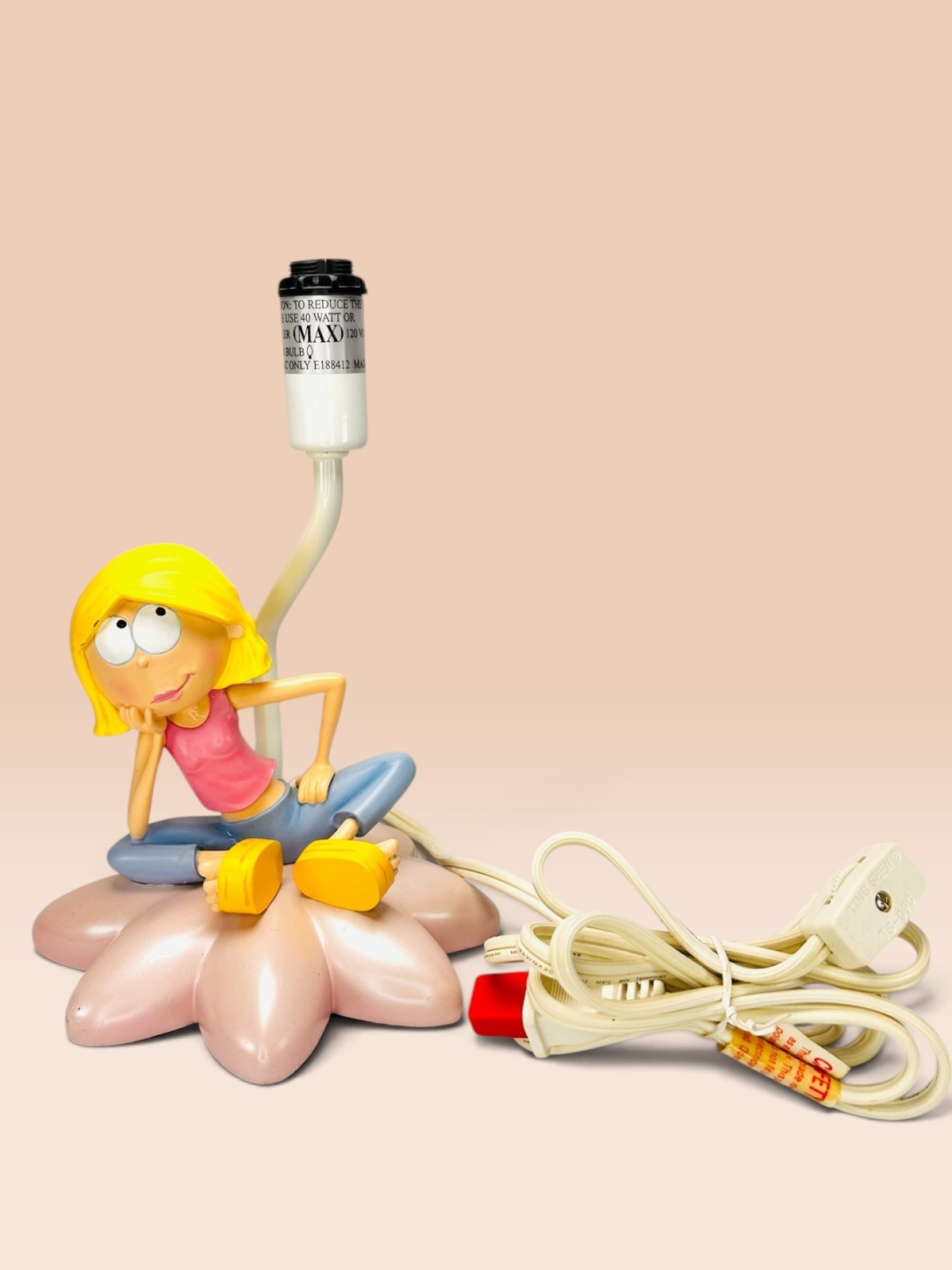 Vintage Disney Lizzie McGuire Flower Powered Desk Lamp Working Vintage Disney Lizzie McGuire Flower Powered Desk Lamp Working