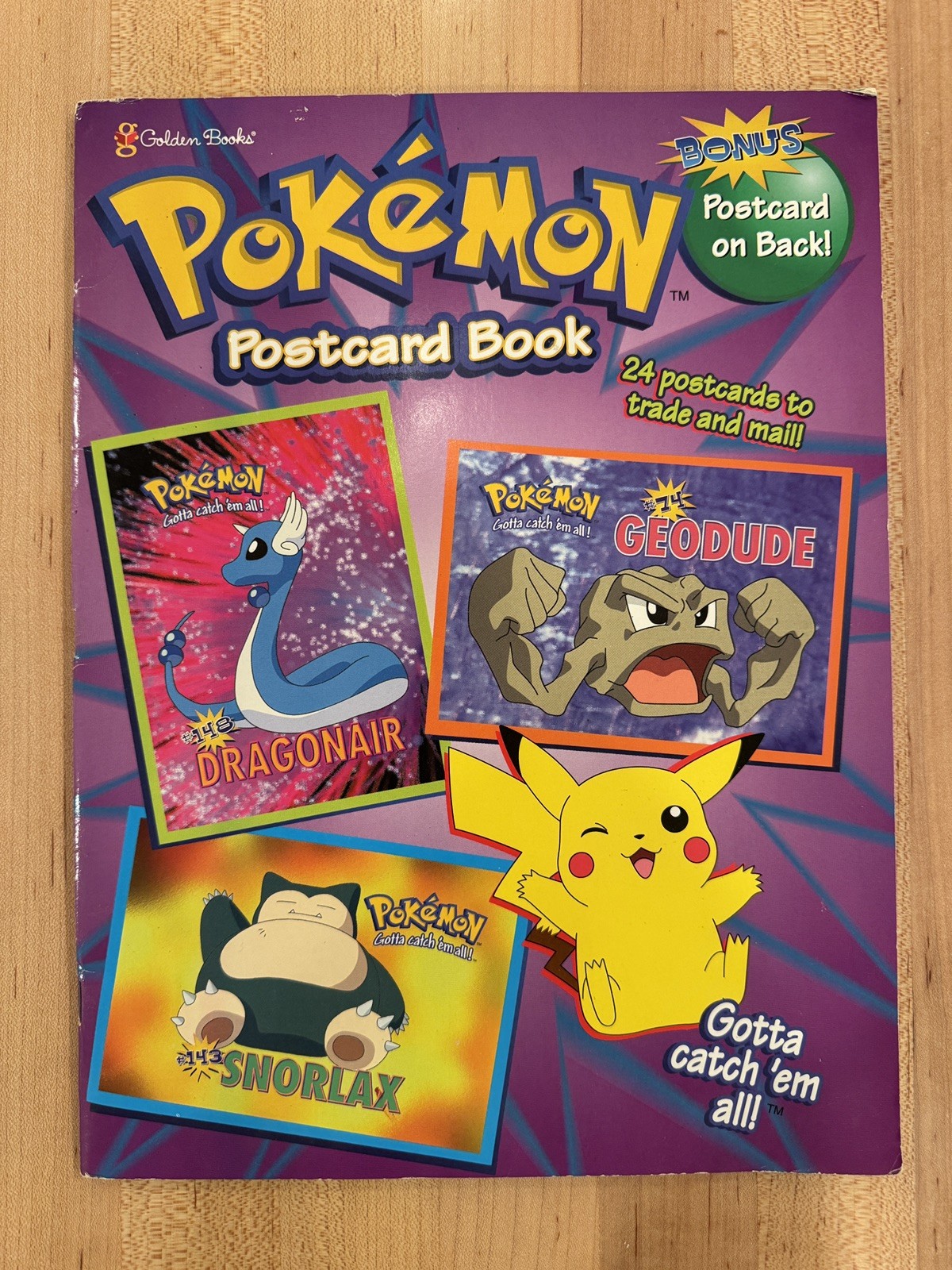 Vintage Pokémon Postcard Book - Complete With All 24 Cards - Golden Books 1999