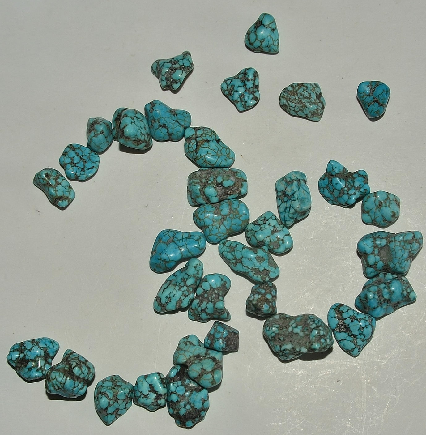 Peruvian Turquoise, Polished Rough Tumbled, Natural Gemstone Craft & collection