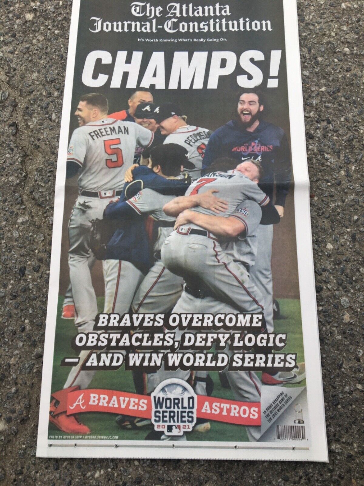 AJC Atlanta Newspaper Braves Win World Series Champions 2021