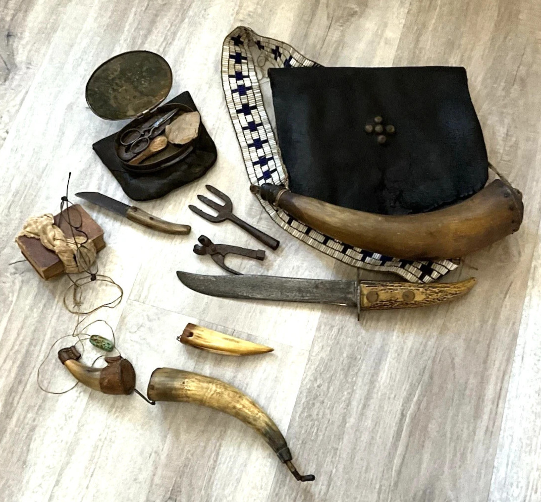 Rare Antique Native American?Hunters Possible Bag Tacked With Original Contents Rare Antique Native American?Hunters Possible Bag Tacked With Original Contents