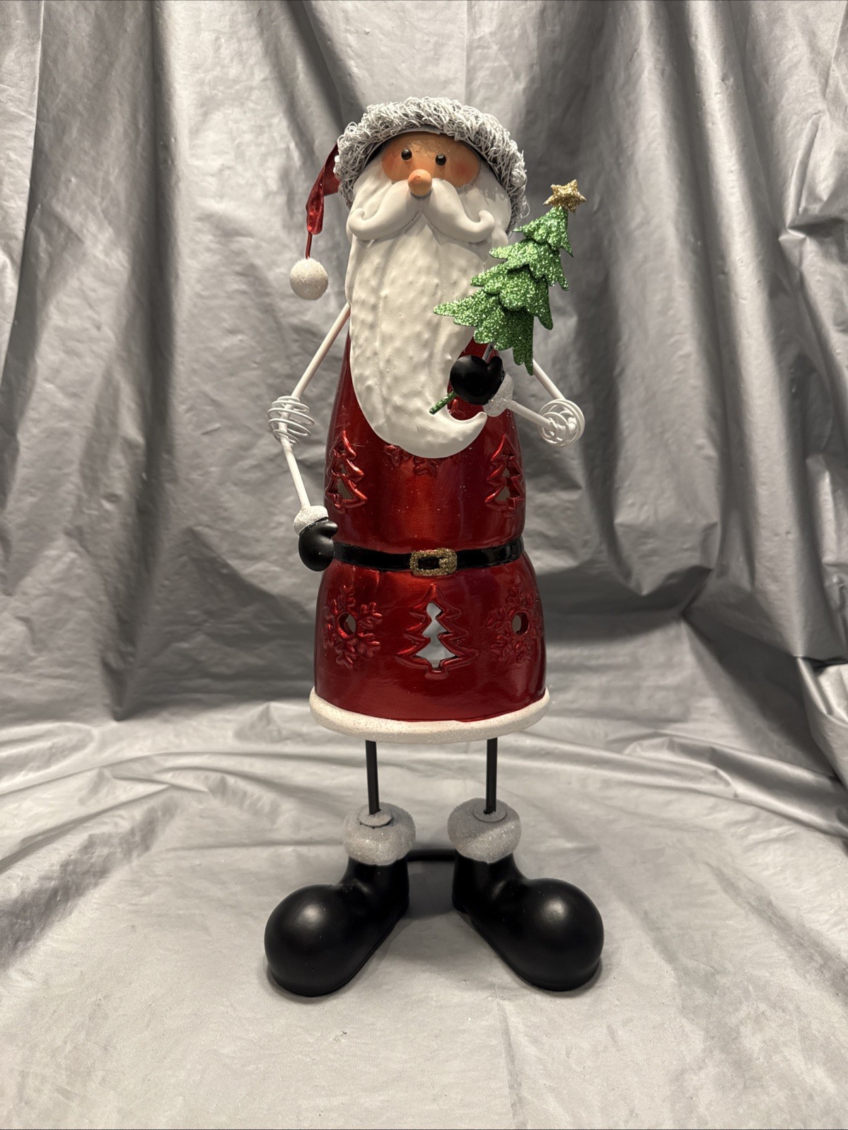Pier 1 One VTG Santa Claus Bobblehead Tealight  Tree RARE 14.5” NWT FLAWS READ