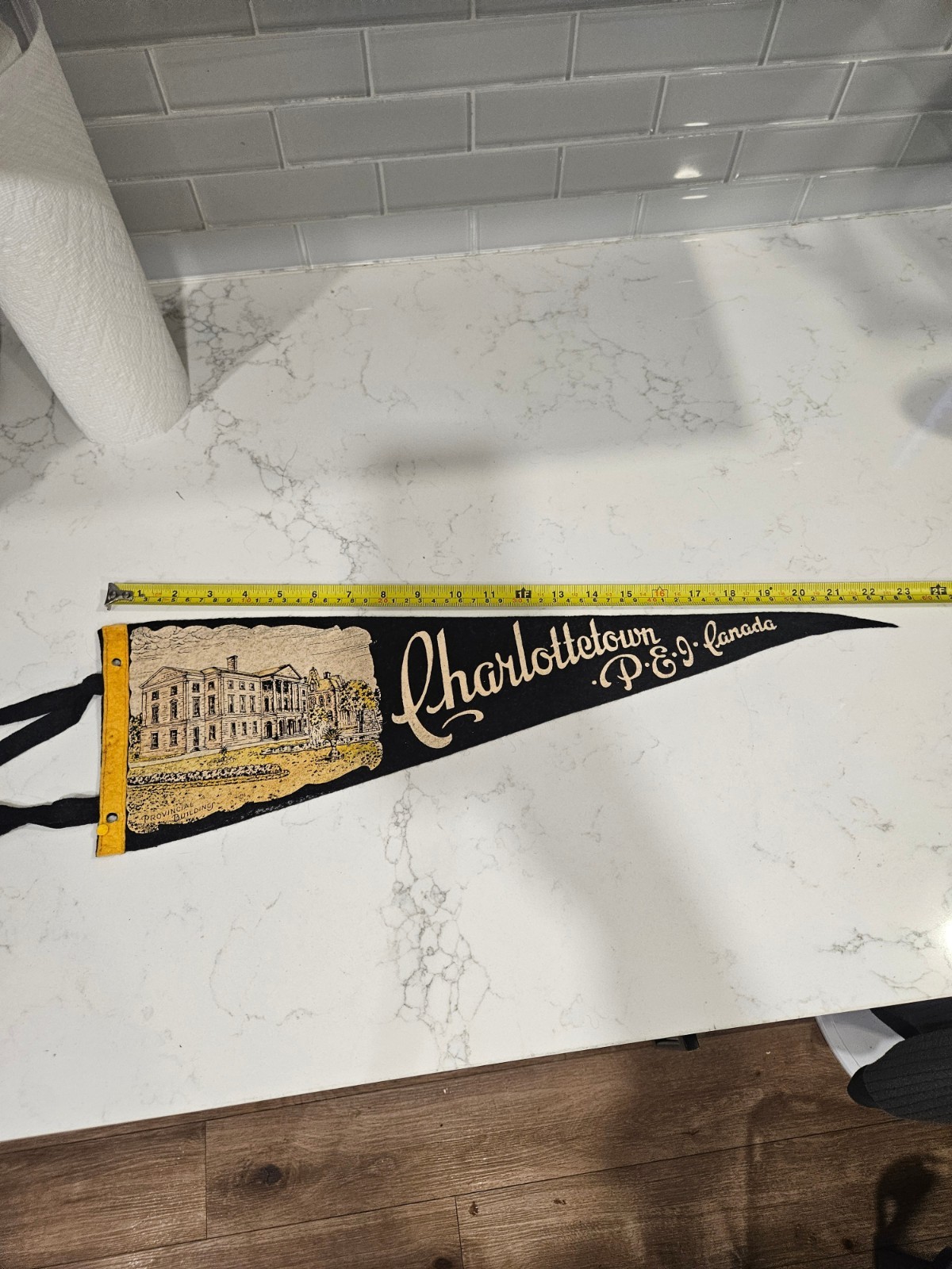 Vintage Charlottetown PEI Canada Felt Pennant Provincial Building 23\