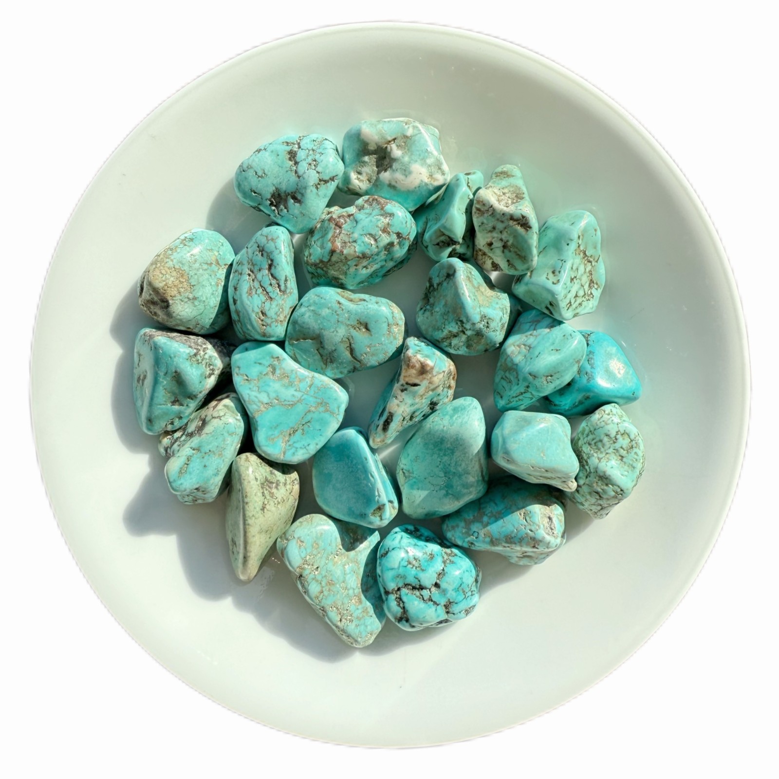 8OZ/1LB/2LB Turquoise Tumbled Stones, Middle Size (0.75-1.25in), Crystal Healing