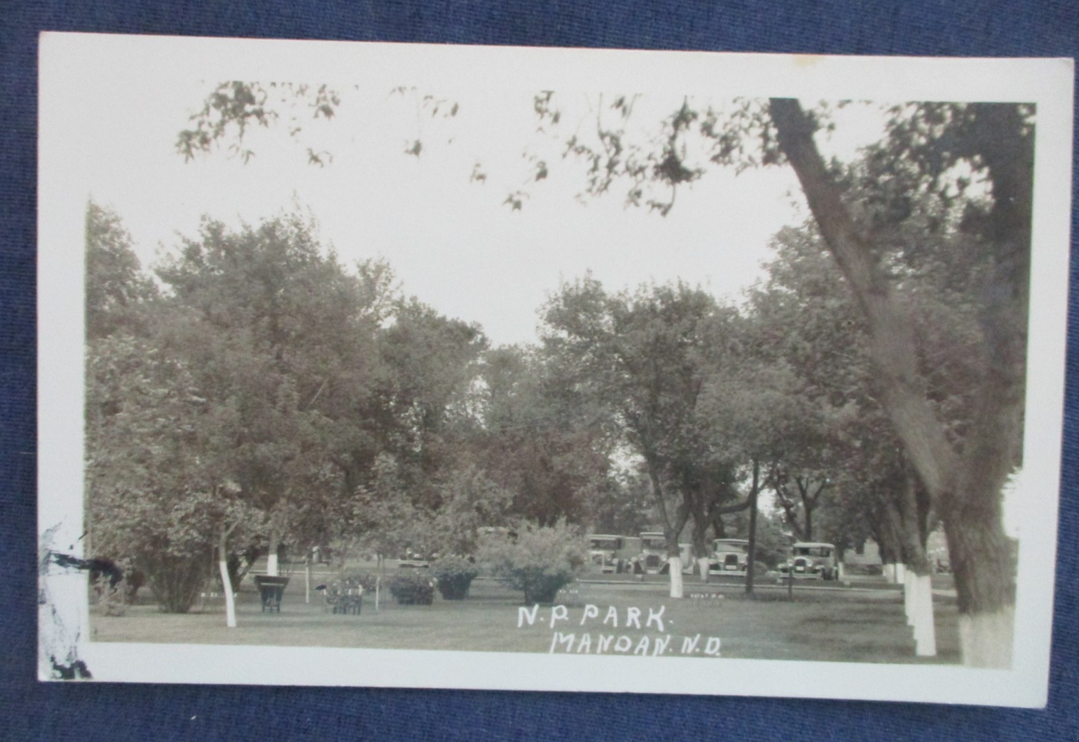 RPPC Mandan North Dakota N.P. RR Park 1930s Postcard