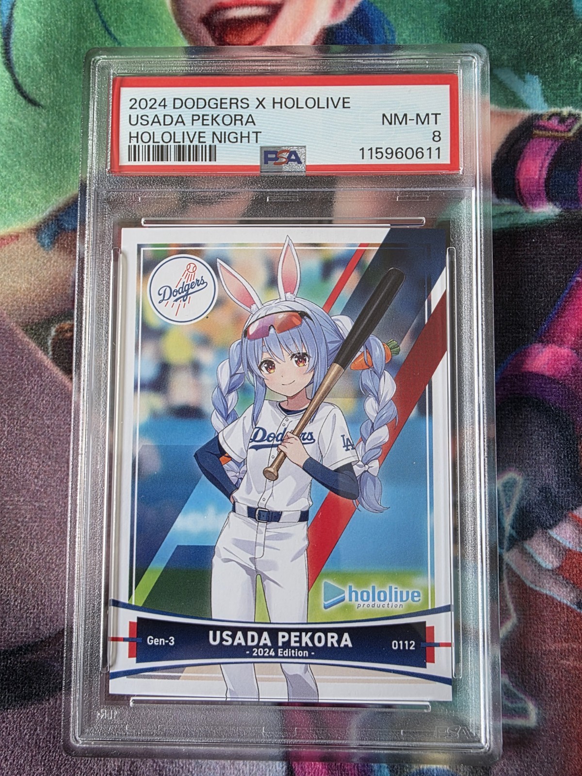 2024 LA Dodgers X Hololive Night Promo Usada Pekora Gen-3 0112 PSA 8 NM-MT 2024 LA Dodgers X Hololive Night Promo Usada Pekora Gen-3 0112 PSA 8 NM-MT