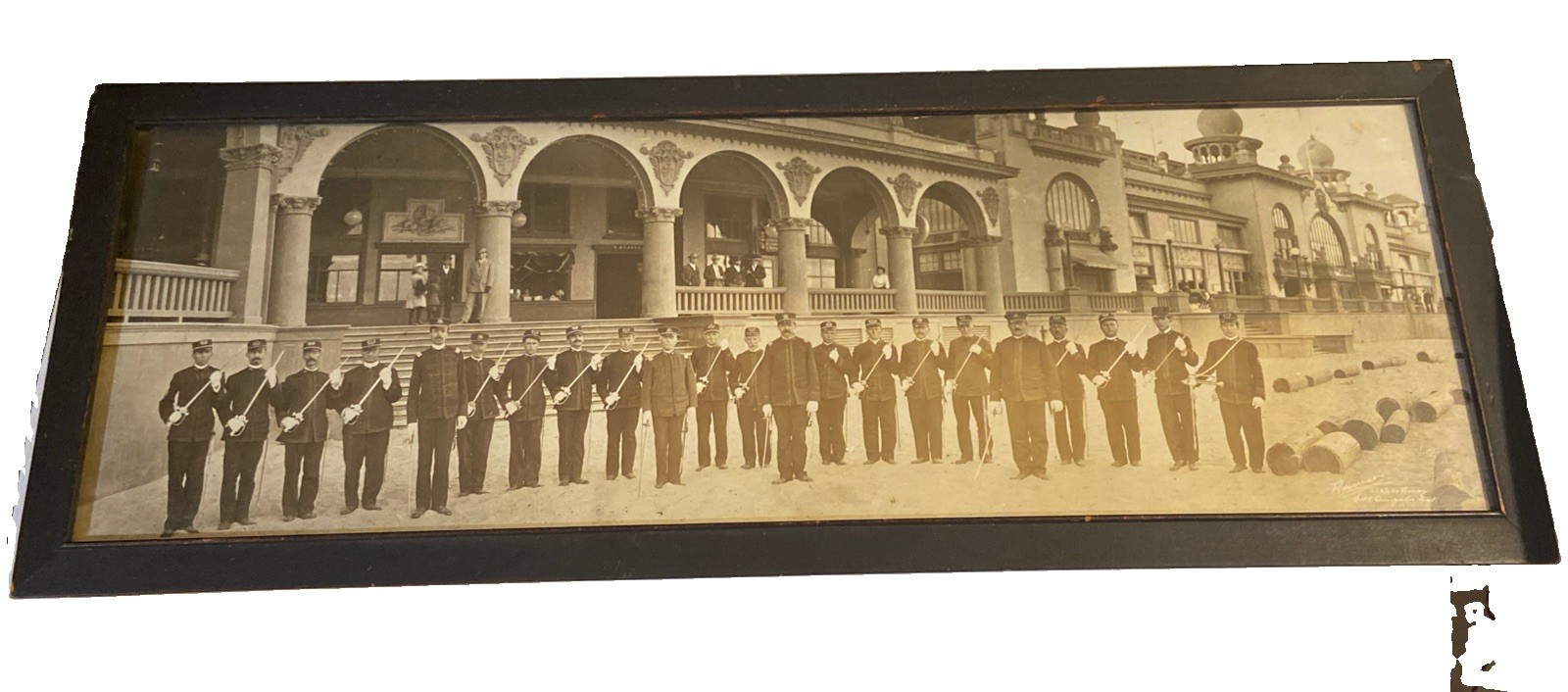 Antique Historical Military Panoramic Photograph Orig SANTA CRUZ BOARDWALK 20’s