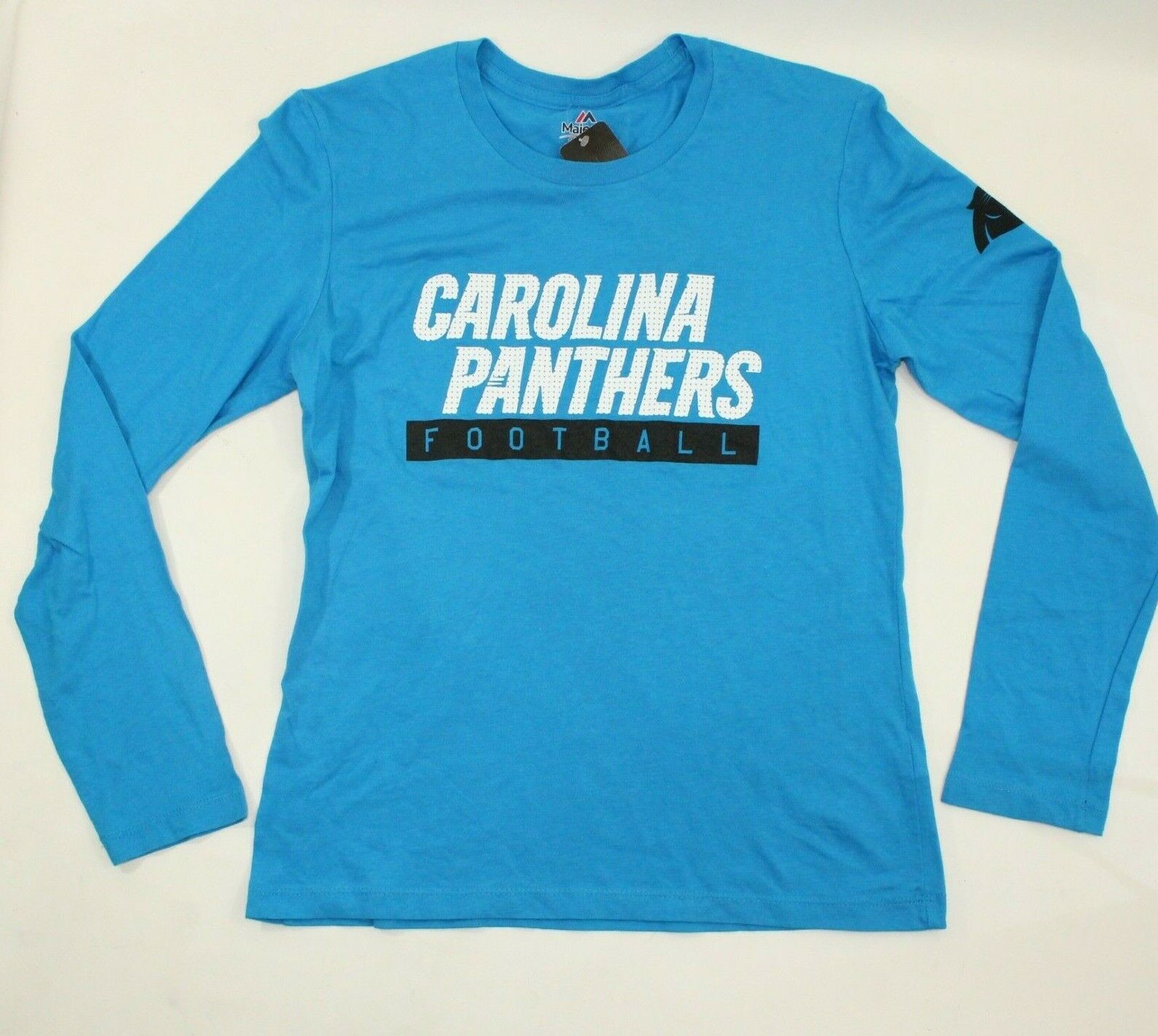 Majestic Fan Fashion Womens NFL Carolina Panthers Long Sleeve T-Shirt Size Small