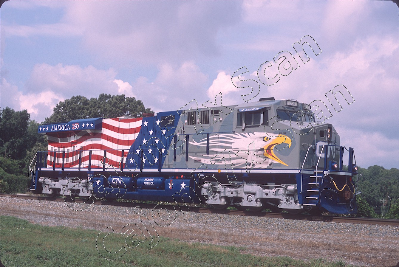 Original Slide- CN ES44AC 1776 FRESH 250 America At Spencer,NC 8/26 Original Slide- CN ES44AC 1776 FRESH 250 America At Spencer,NC 8/26