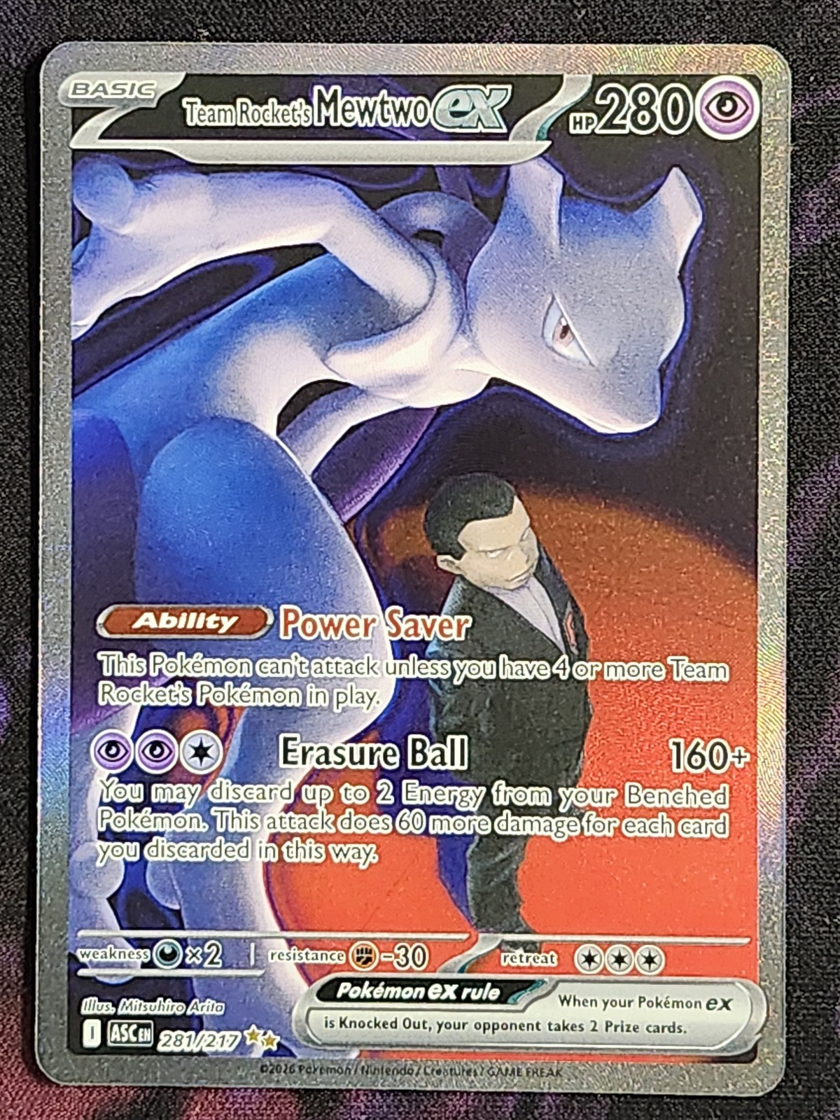 Pokemon Team Rocket's Mewtwo EX 281/217 Ascended Heroes ASC Pokemon Team Rocket's Mewtwo EX 281/217 Ascended Heroes ASC