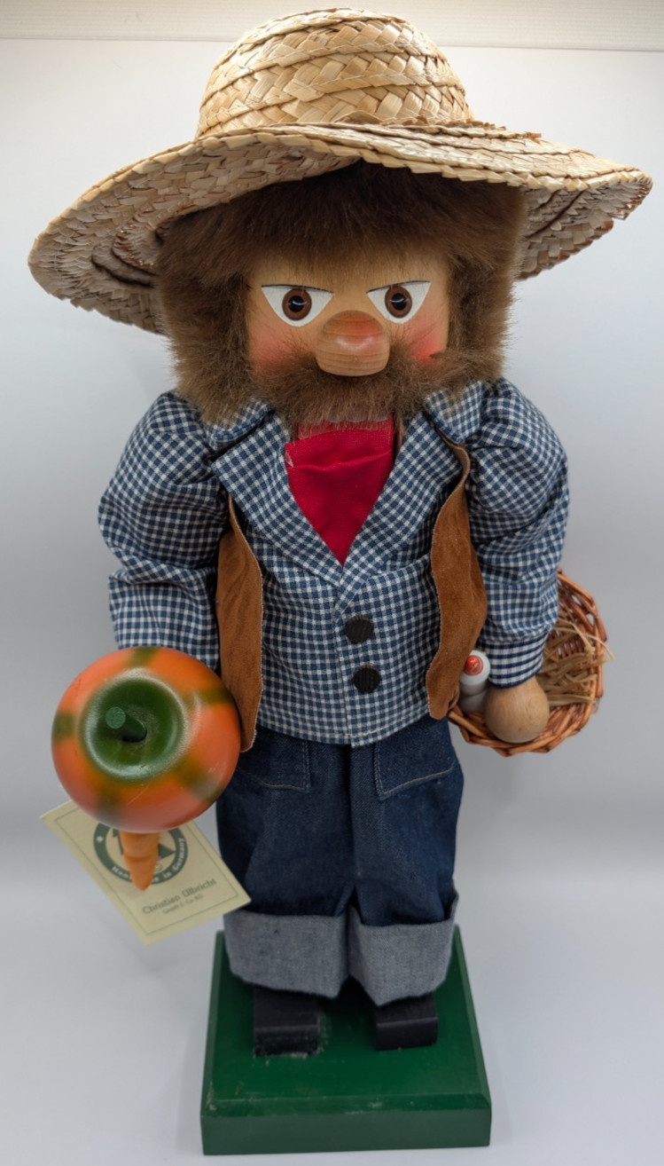 Vtg Christian Ulbricht Holtzkunst Farmer w/ Goose in Basket Nutcracker Vtg Christian Ulbricht Holtzkunst Farmer w/ Goose in Basket Nutcracker