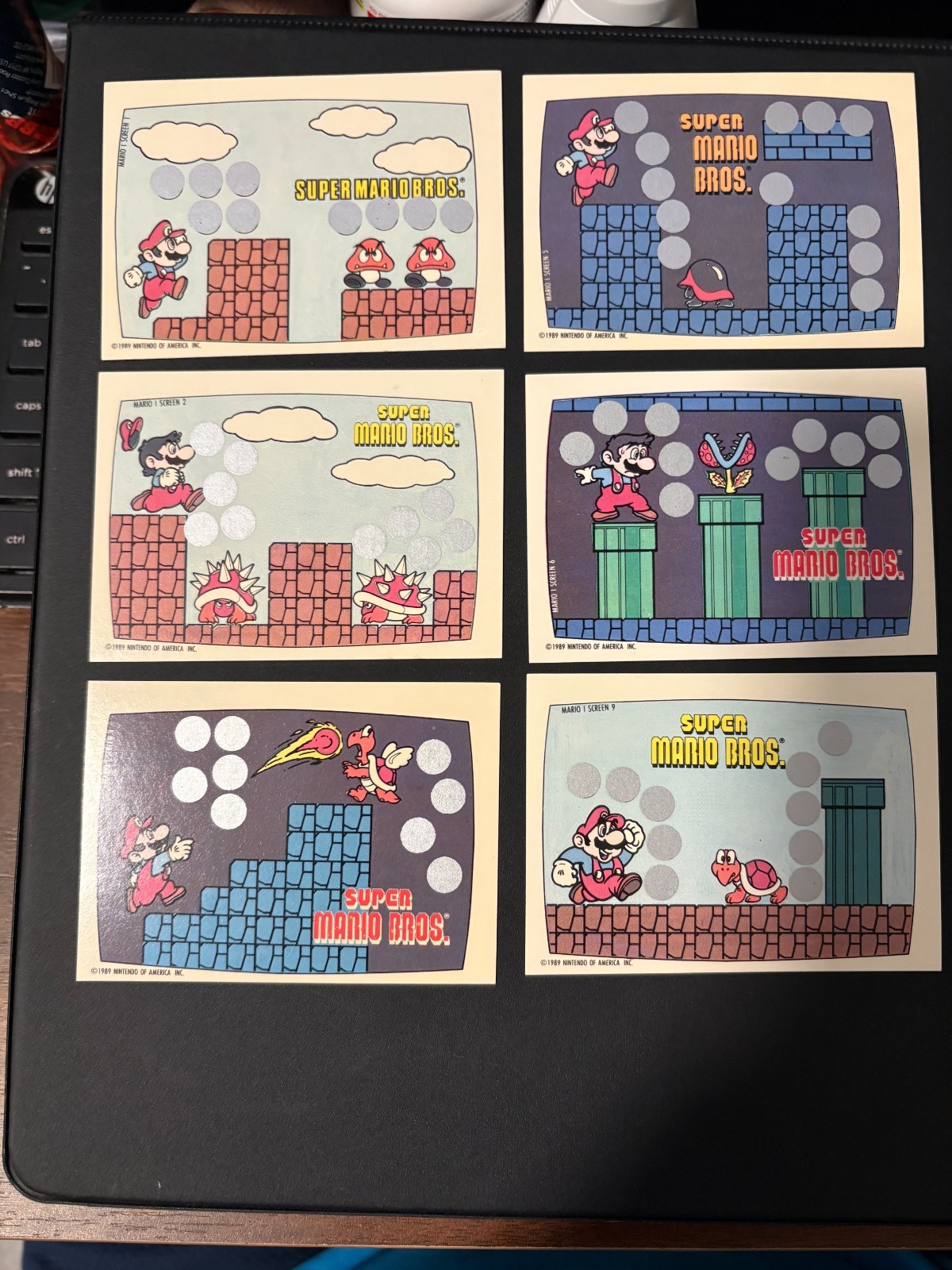 1989 Topps Nintendo Super Mario Bros Screen 1 2 4 5 6 9  EX  
