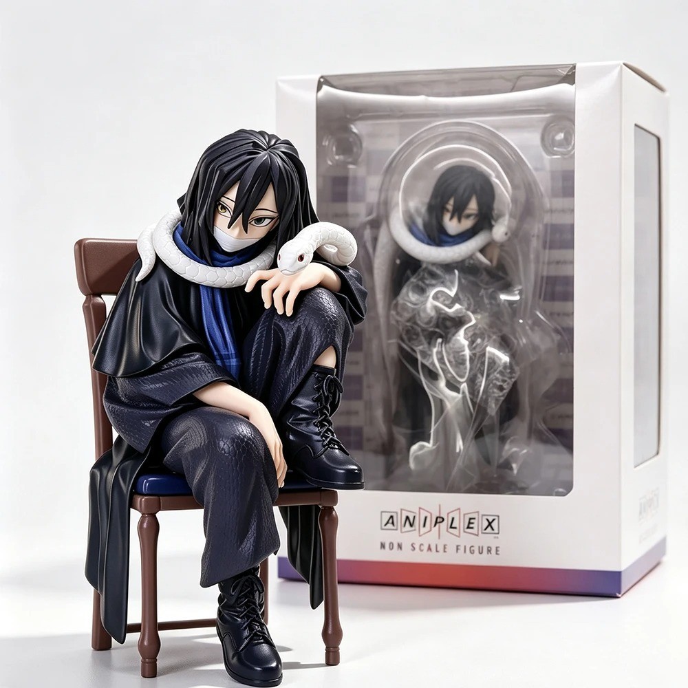 Anime Demon Slayer Obanai Iguro Sitting Pose Figure White Snake PVC Collectible