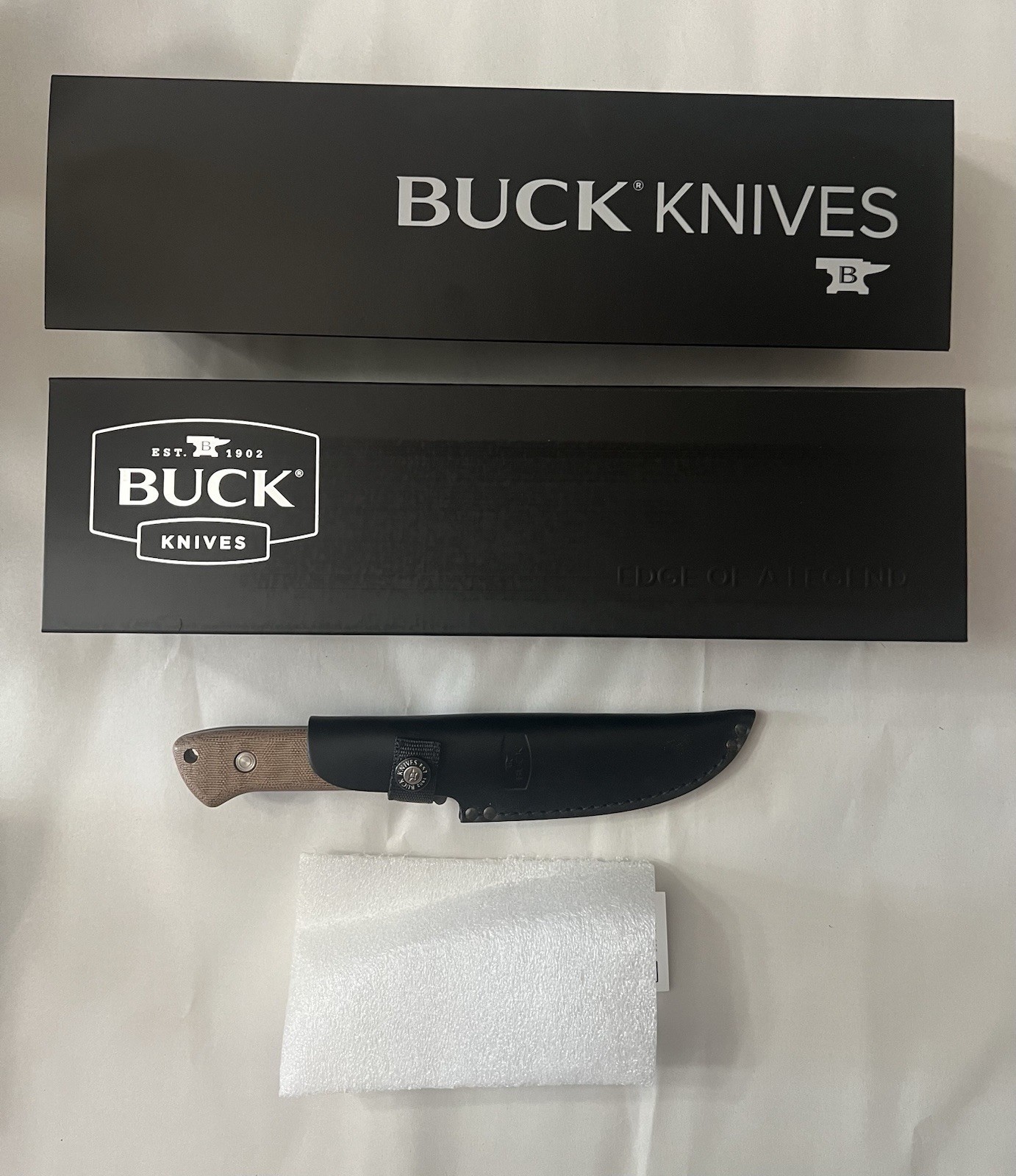 Buck 104 Compadre Camp Knife Fixed Drop Point Micarta Handle Sheath 0104BRS1-B