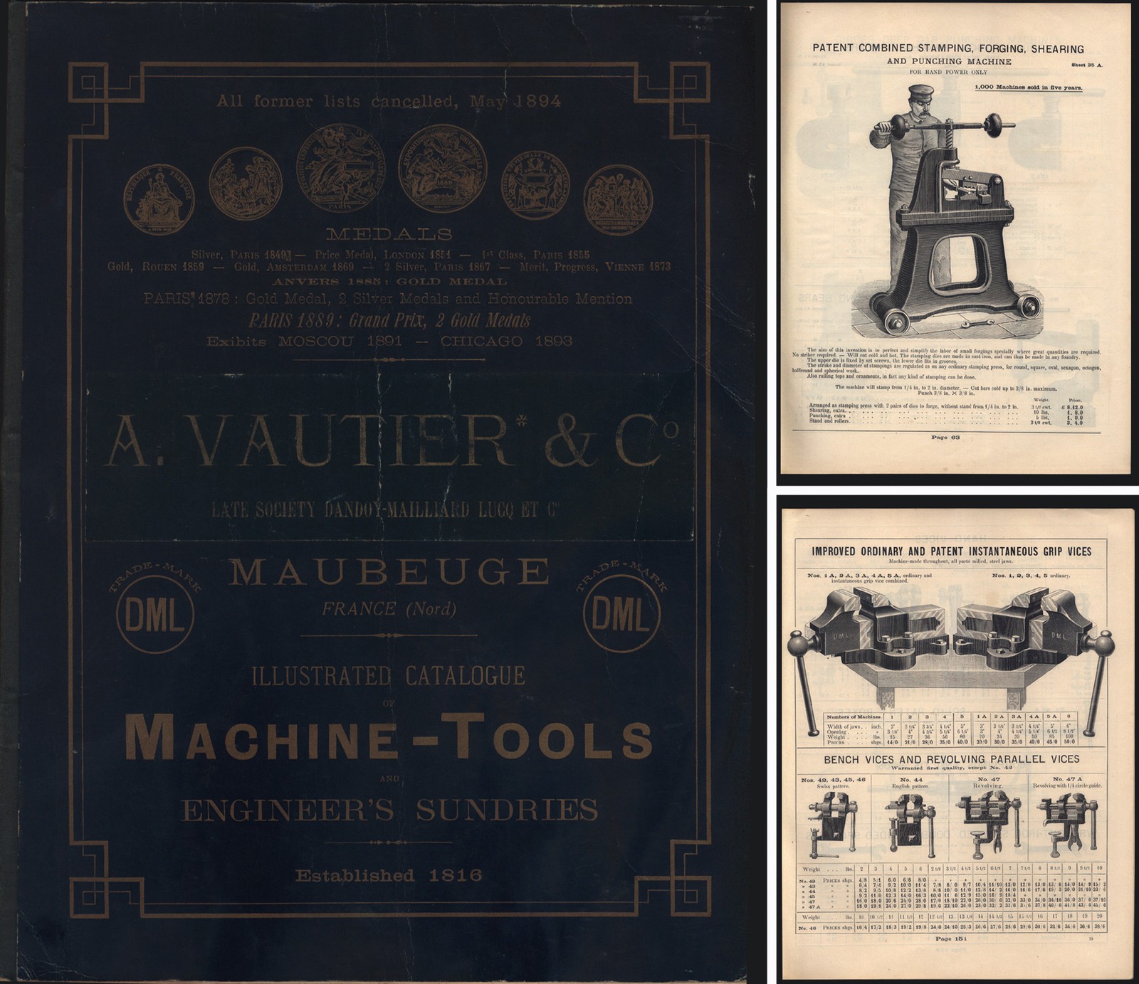 Orig. 1894 A. Vautier & Company Hand & Foot Power Tool Catalogue - mjdtoolparts