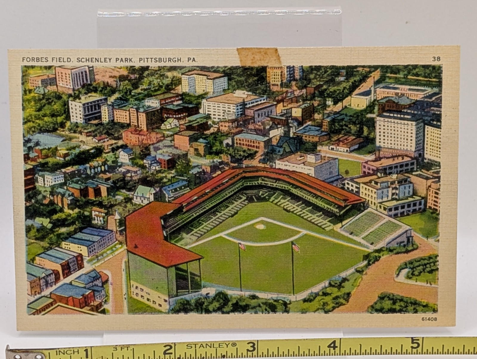 Forbes Field baseball Pittsburgh Schenley Park postcard linen Vintage art Forbes Field baseball Pittsburgh Schenley Park postcard linen Vintage art