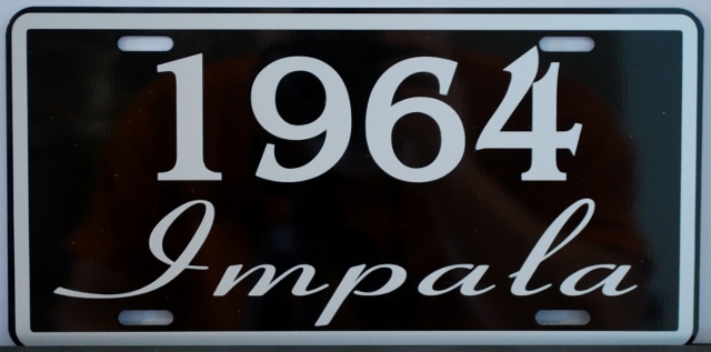 1964 64 IMPALA LICENSE PLATE 327 409 CONVERTIBLE CHEVY CHEVROLET SS SUPER SPORT