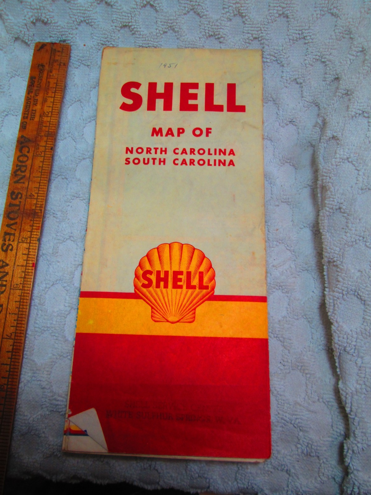 Vtg 1951 North Carolina & South Carolina Shell Oil Road Map