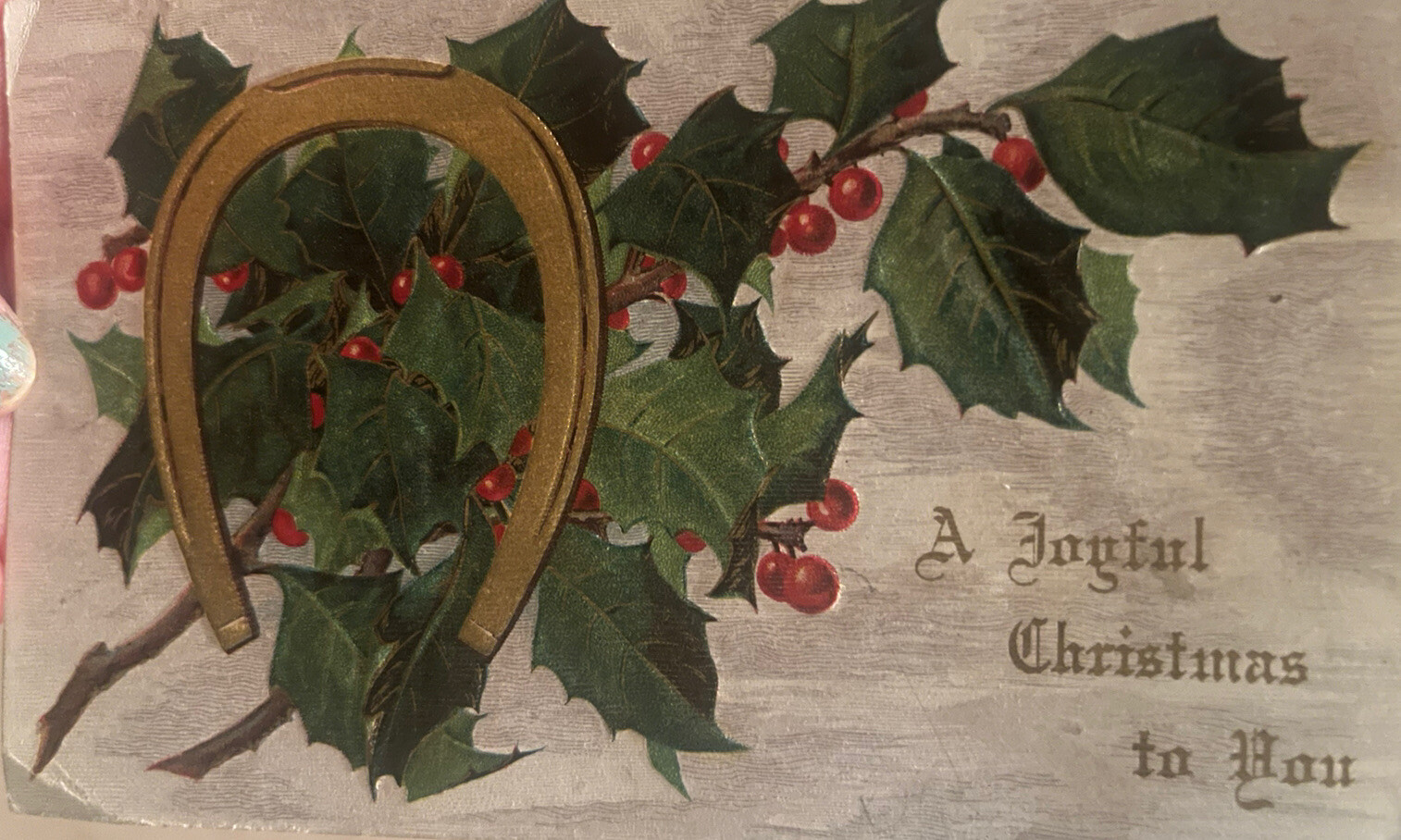 Antique Christmas Postcard 1908 Embossed, Germany, Postage Antique Christmas Postcard 1908 Embossed, Germany, Postage