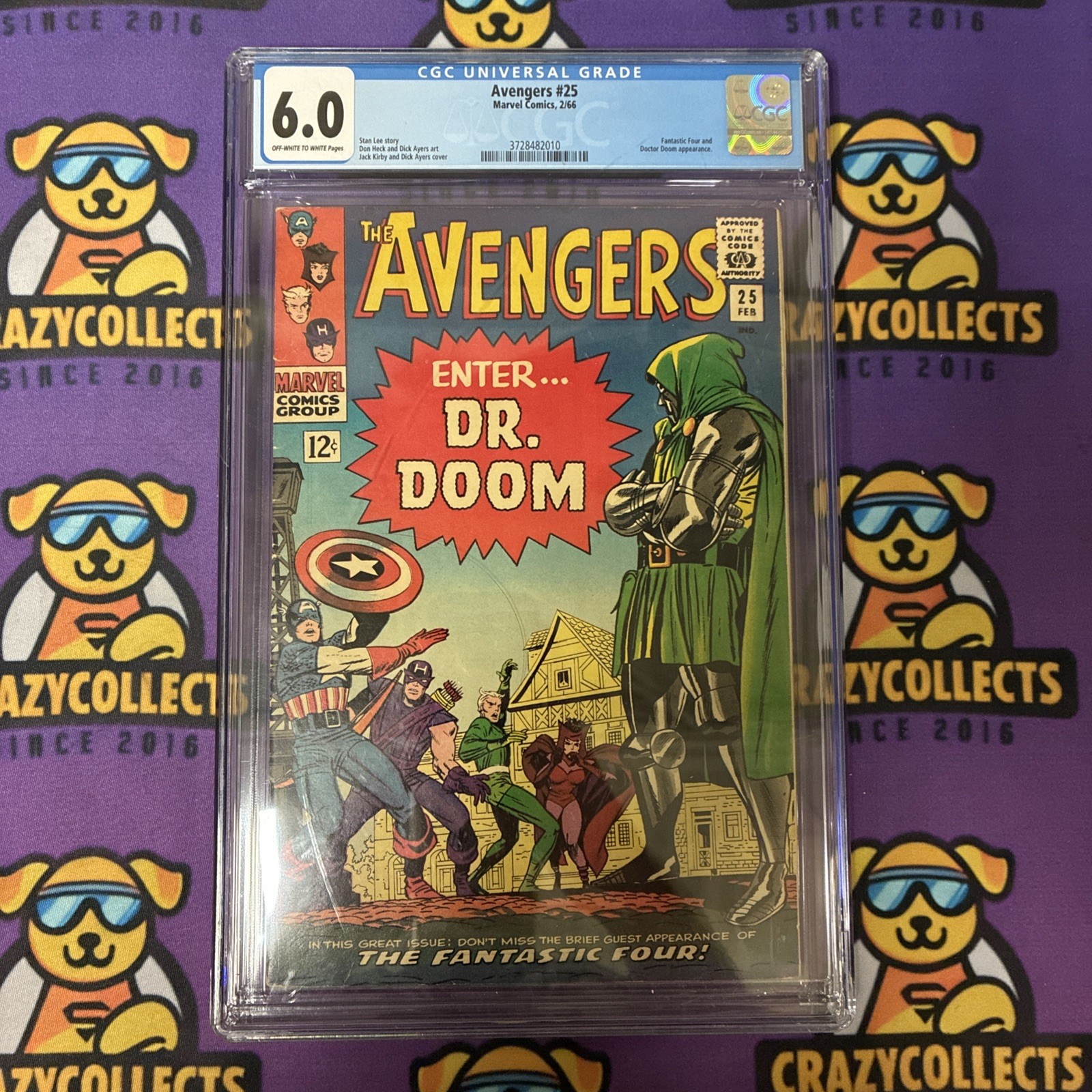 AVENGERS 25 (1966) CGC 6.0 OW-W Marvel Silver KEY 1st DR DOOM IN AVENGERS AVENGERS 25 (1966) CGC 6.0 OW-W Marvel Silver KEY 1st DR DOOM IN AVENGERS