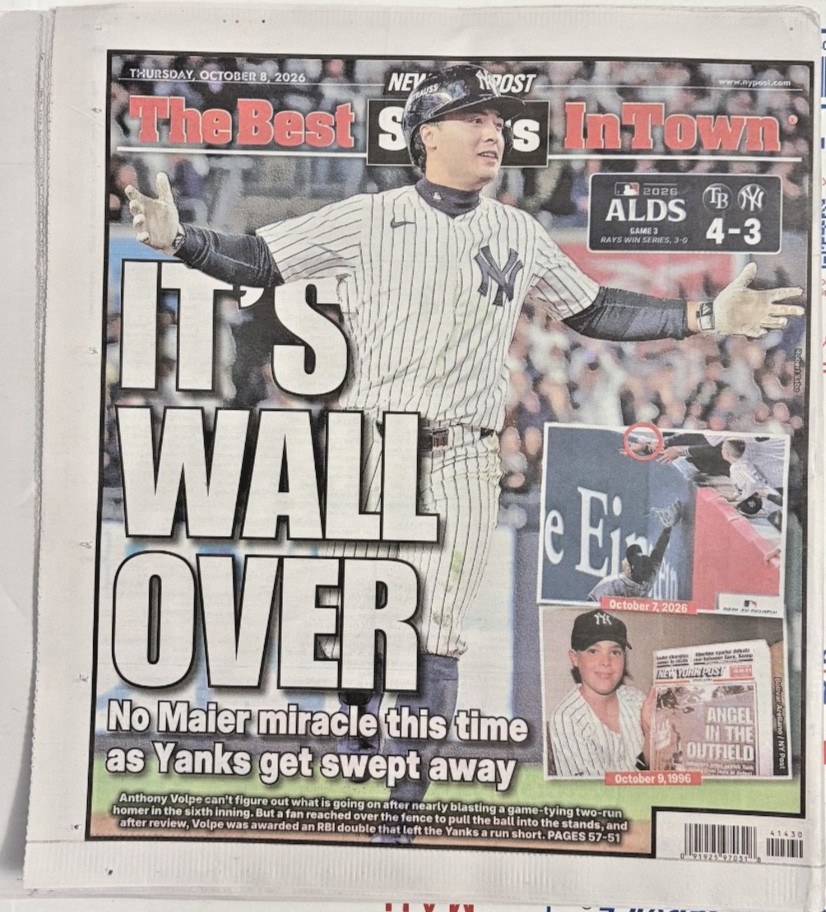 Tampa Bay Rays Beat Yankees Win ALDS New York Post 10/8/2026 Tampa Bay Rays Beat Yankees Win ALDS New York Post 10/8/2026