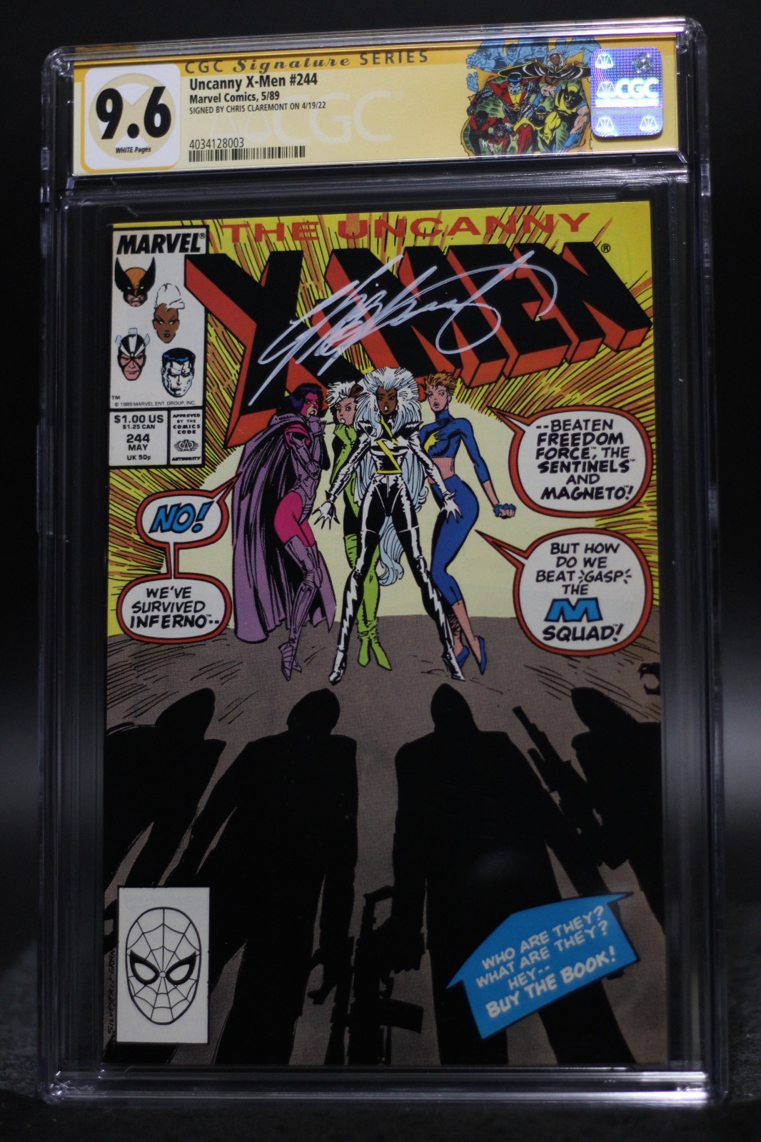 X-Men (1963) #244 1st App Of Jubilee Signed By Claremont CGC SS 9.6 White Pages