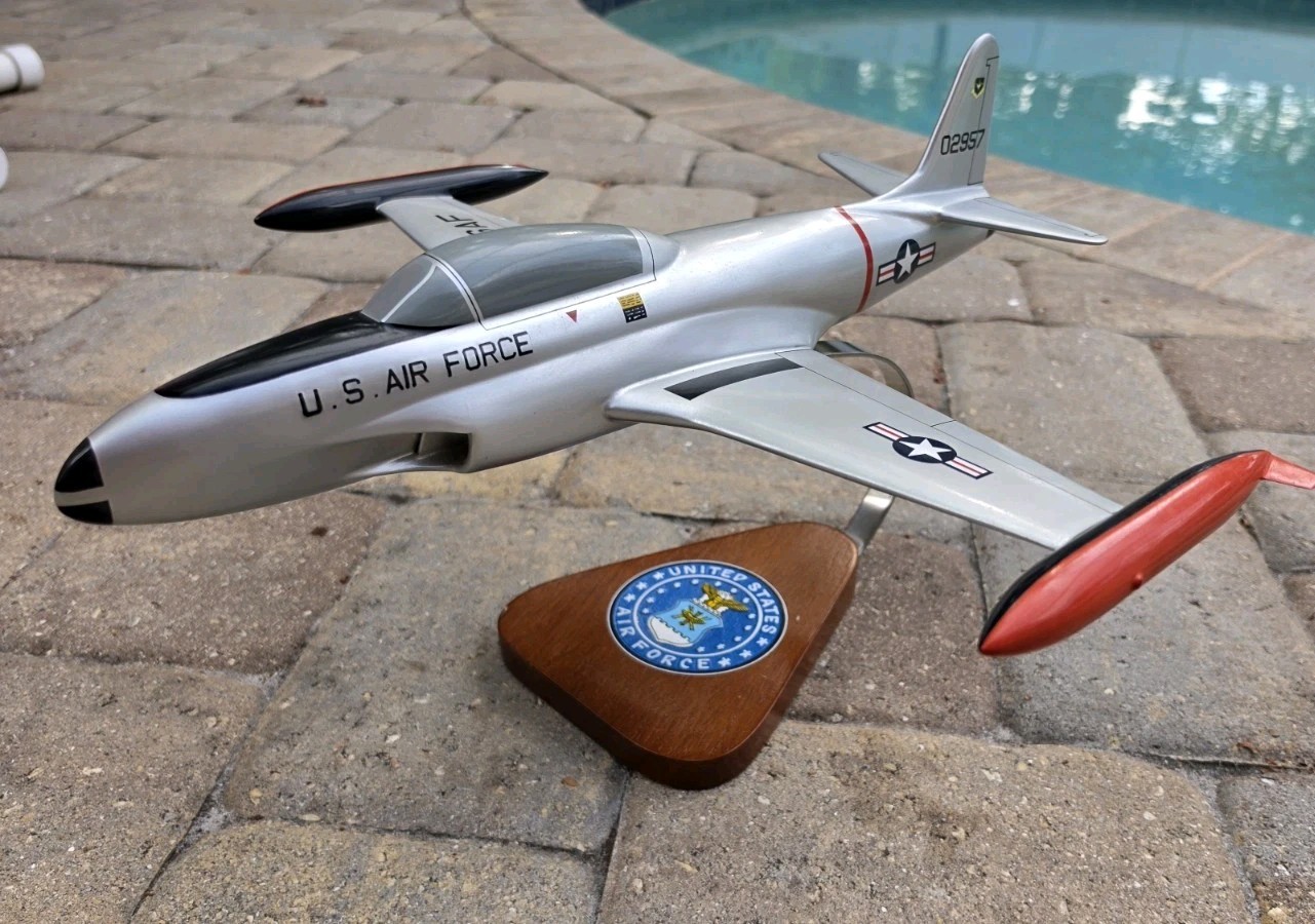 Pacific Aircraft Lockheed T-33 Shooting Star Desktop Wood Model 1:32 USAF Pacific Aircraft Lockheed T-33 Shooting Star Desktop Wood Model 1:32 USAF