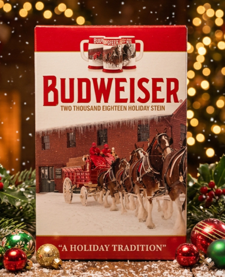 2018 Budweiser Holiday Beer Stein 39th Edition A Holiday Tradition New