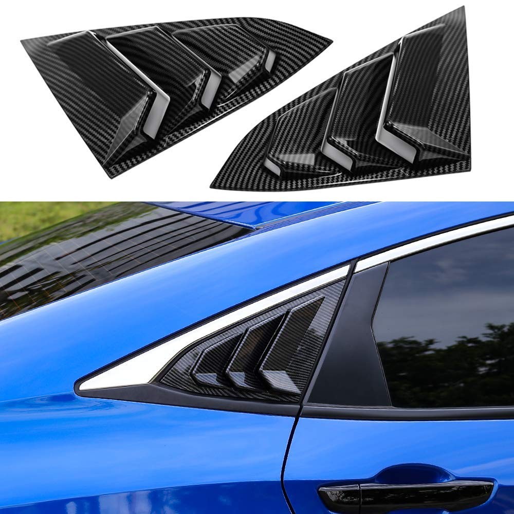 Thenice Window Louvers for Honda Civic Sedan 2016-2021 - Carbon Fiber Thenice Window Louvers for Honda Civic Sedan 2016-2021 - Carbon Fiber