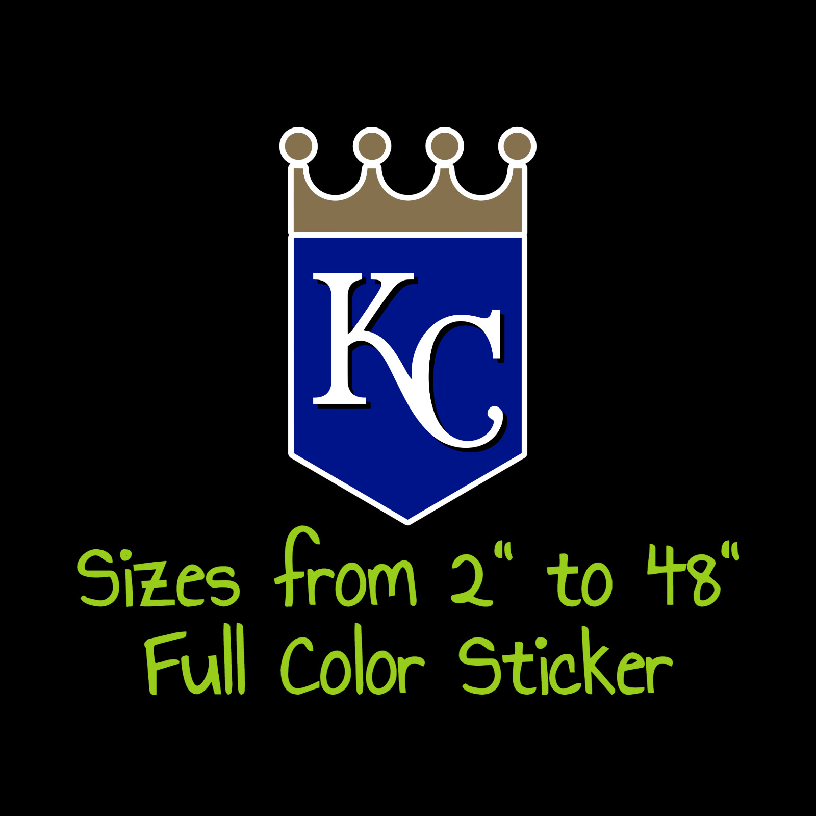 Kansas City Royals Full Color Vinyl Decal | Hydroflask decal | Cornhole decal 6