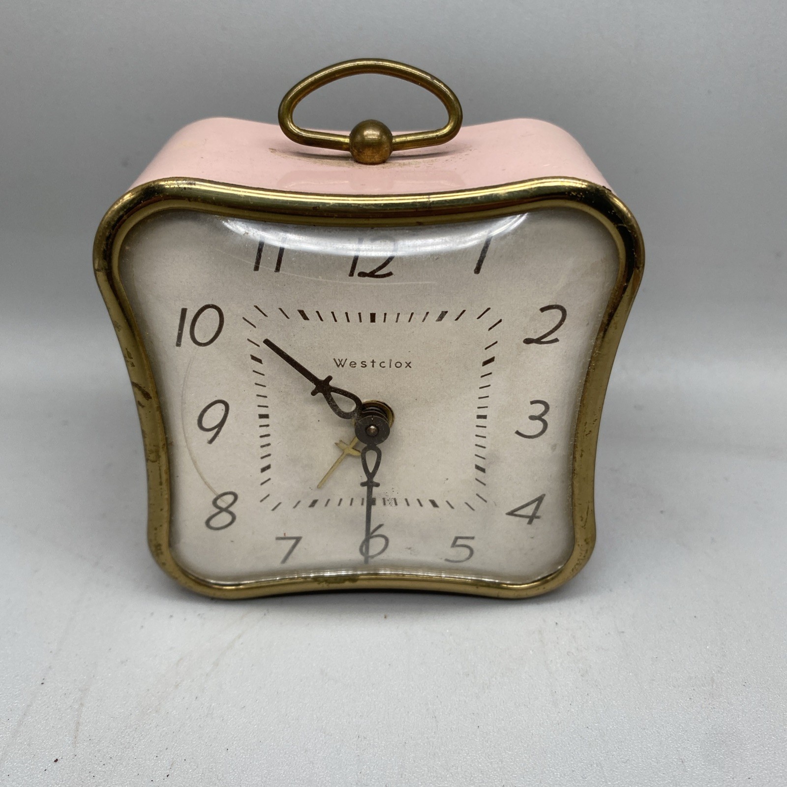 Vintage 1950\'s Wind Up Clock And Alarm Westclox La Sallita Pink Vintage 1950\'s Wind Up Clock And Alarm Westclox La Sallita Pink