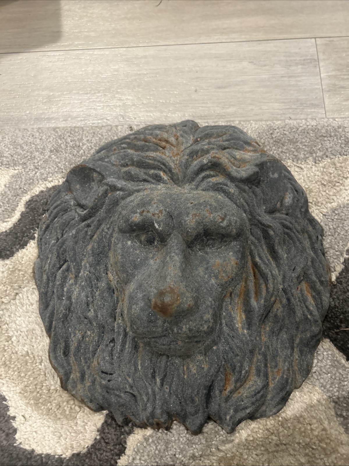 Vintage Cast Iron Lion Face 12x12 Vintage Cast Iron Lion Face 12x12