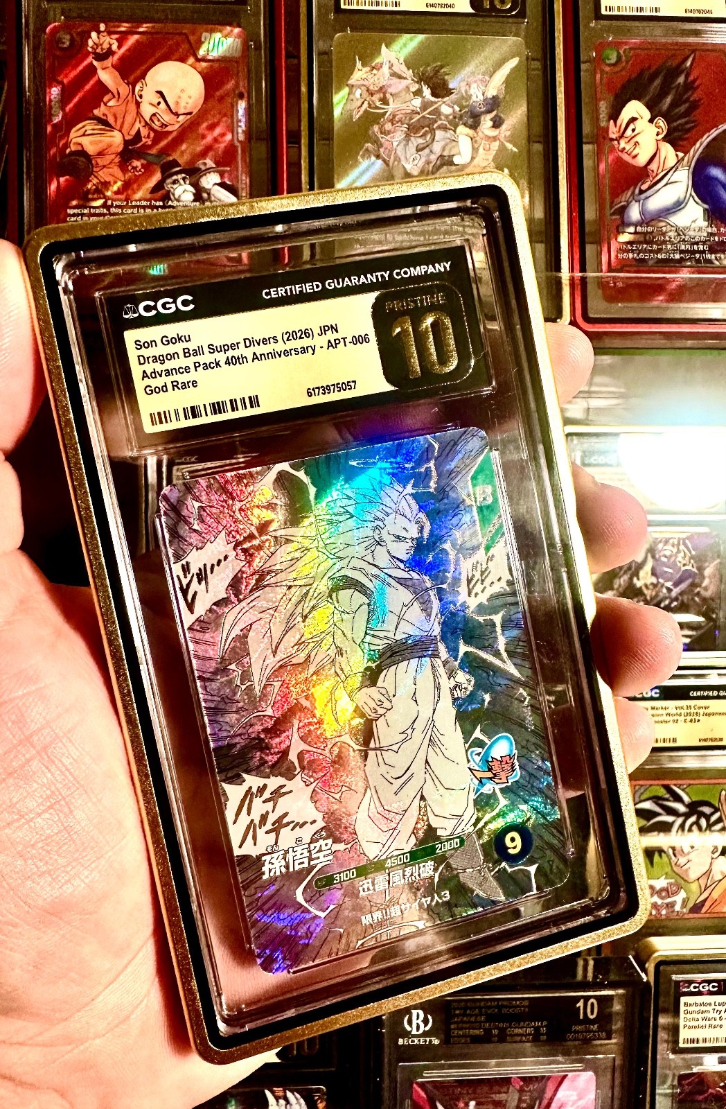 CGC 10 PRISTINE: Son Goku Dragon Ball Divers APT-006 God Rare - (Guard Included) CGC 10 PRISTINE: Son Goku Dragon Ball Divers APT-006 God Rare - (Guard Included)