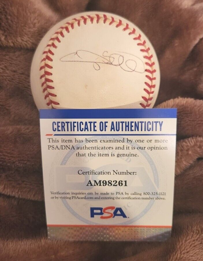 GARY SHEFFIELD SIGNED MLB BASEBALL NY YANKEES 500 HRS PSA/DNA AUTH #AM98261 NYY