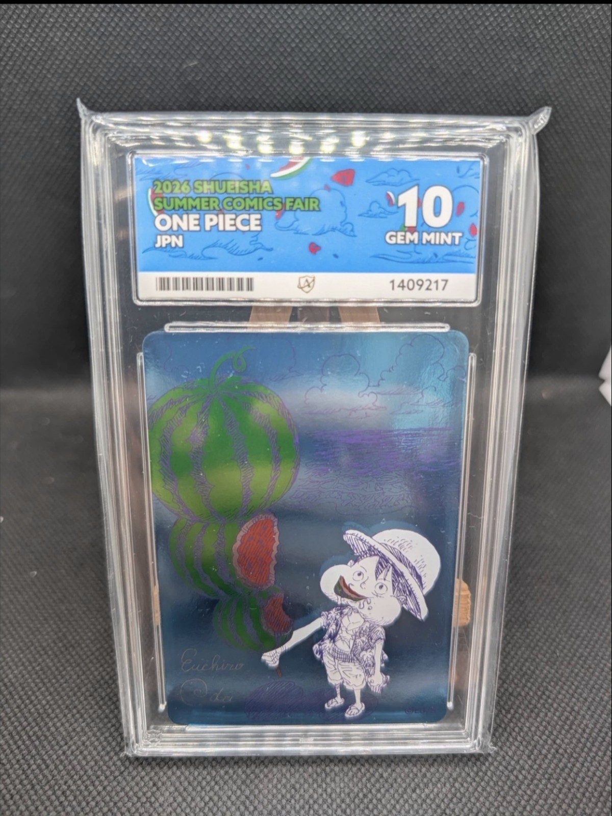 Watermelon Luffy ACE Grade 10 Gem Mint One Piece Luffy 2026 Shueisha Summer Fair Watermelon Luffy ACE Grade 10 Gem Mint One Piece Luffy 2026 Shueisha Summer Fair