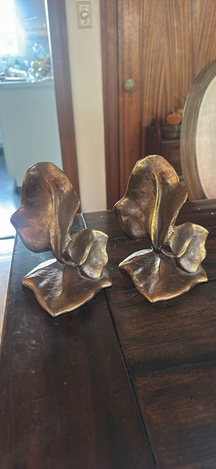 RARE Vintage Art Deco Cast Bronze Bookend 2 LB Dodge Leaf Maximalist Paperweight RARE Vintage Art Deco Cast Bronze Bookend 2 LB Dodge Leaf Maximalist Paperweight
