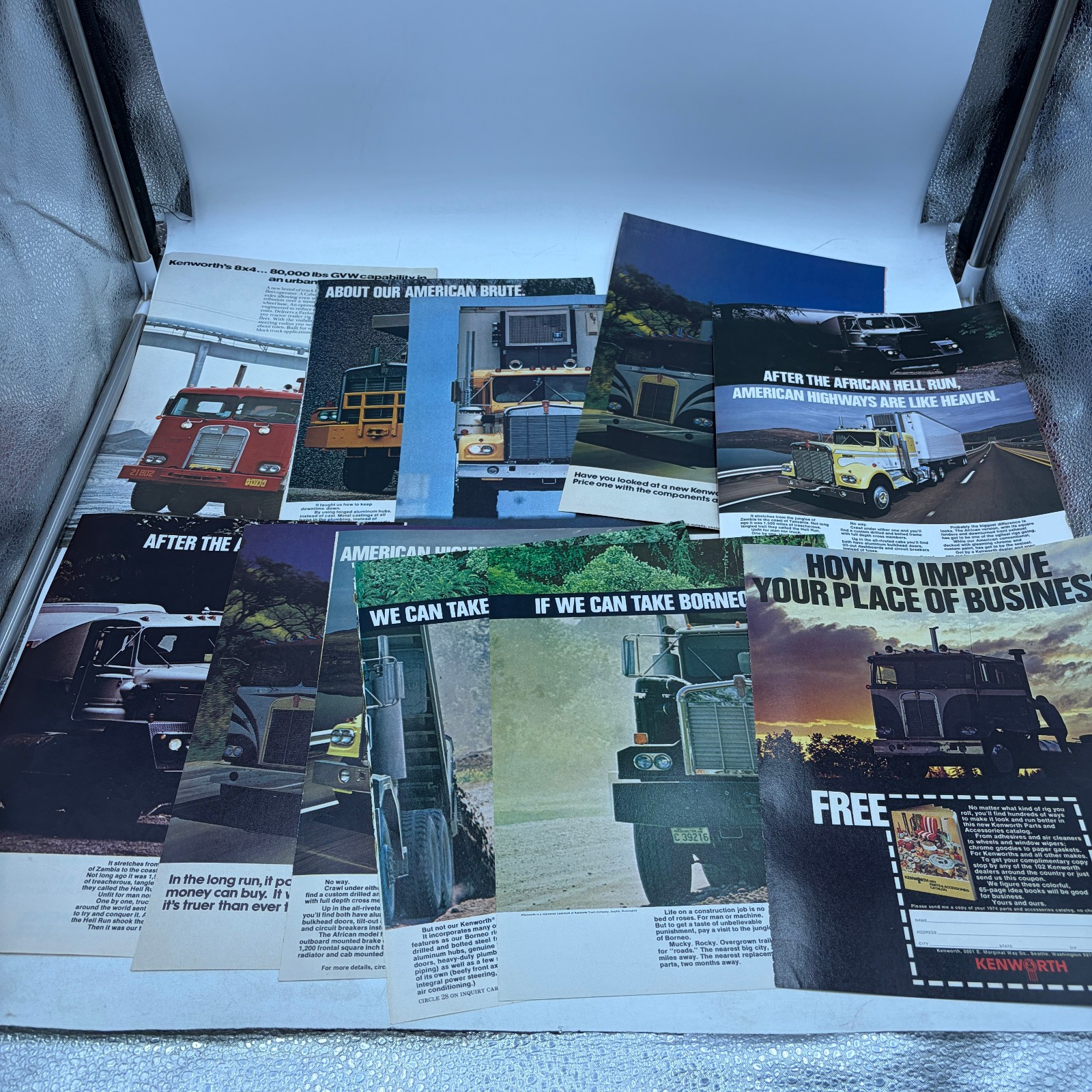 Lot of 12 Vintage 1960s-70s Kenworth Semi Truck Construction Magazine Ads Lot of 12 Vintage 1960s-70s Kenworth Semi Truck Construction Magazine Ads