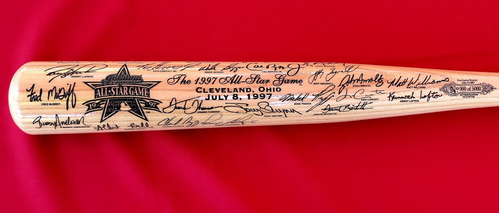 1997 MLB ALL-STAR GAME Player Signatures ENGRAVED WOOD BAT #000/5000 MINT