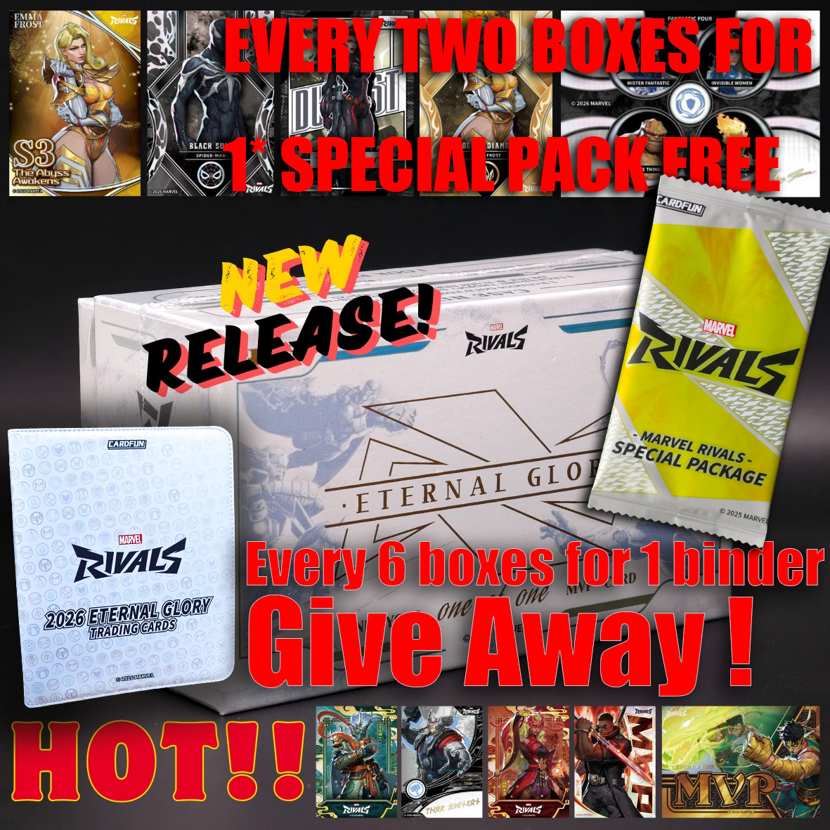 Marvel Rivals Eternal Glory Hobby Box Card Fun 2026 Bonus free Special Pack