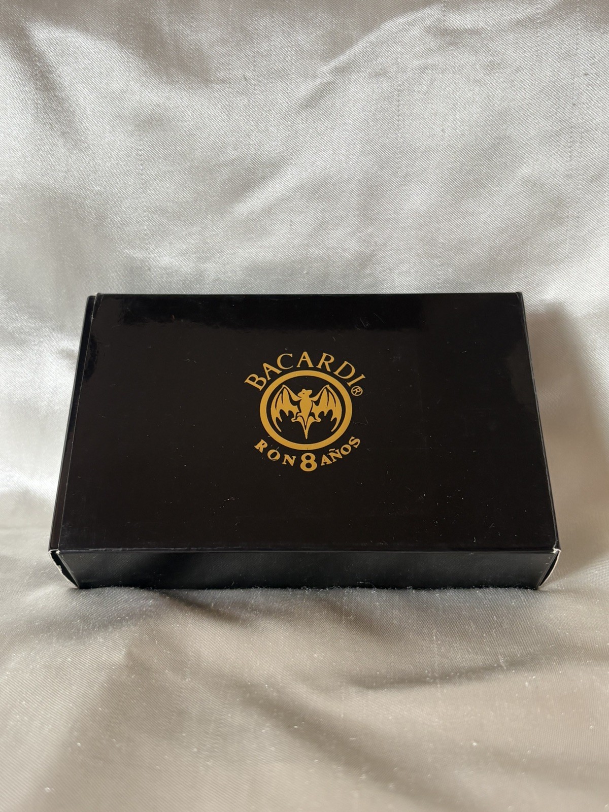 Bacardi Ron 8 Años Domino Set - Metal Tiles in Wooden Box - Barware Collectible
