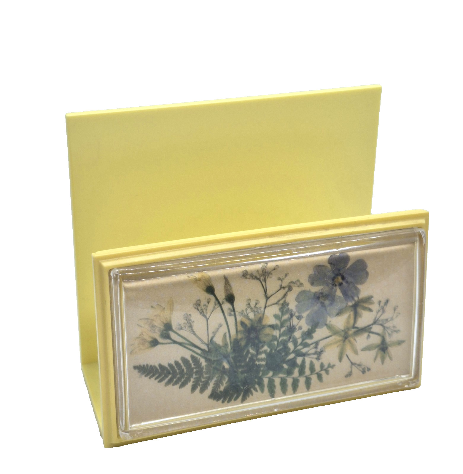 Vintage Plastic Yellow Napkin Holder Flowers Floral Kitchen MCM 1970s VGC Vintage Plastic Yellow Napkin Holder Flowers Floral Kitchen MCM 1970s VGC